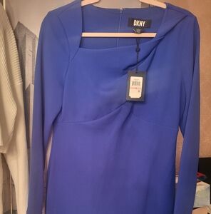 DKNY Royal Blue Long Sleeve Dress
